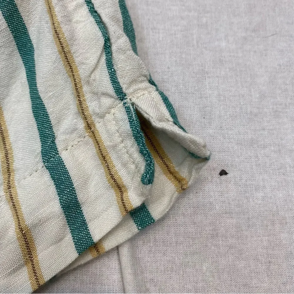 Madewell Linen-Blend Track Shorts‎ in Stripe Small